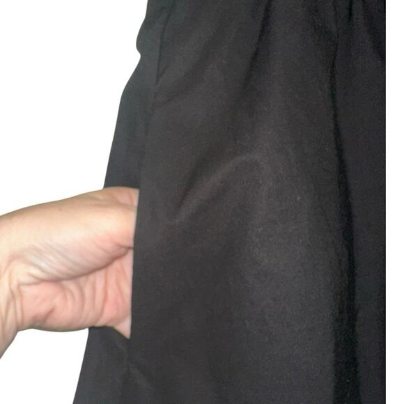 Maeve Anthropologie Wrap Skirt Size 16 Black Midi A-Line Tie Waist Flowy - Picture 2 of 6